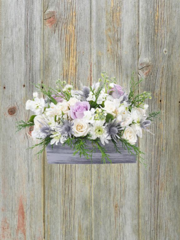 FOAM ARRANGEMENT "SNOW CAPPED CHRISTMAS" RECTANGLE